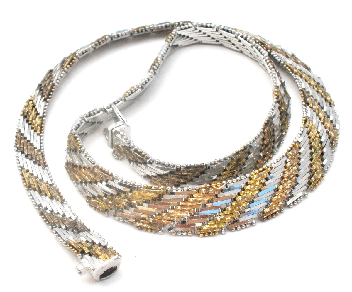 Two Tone Riccio Necklace Sterling Silver Vintage