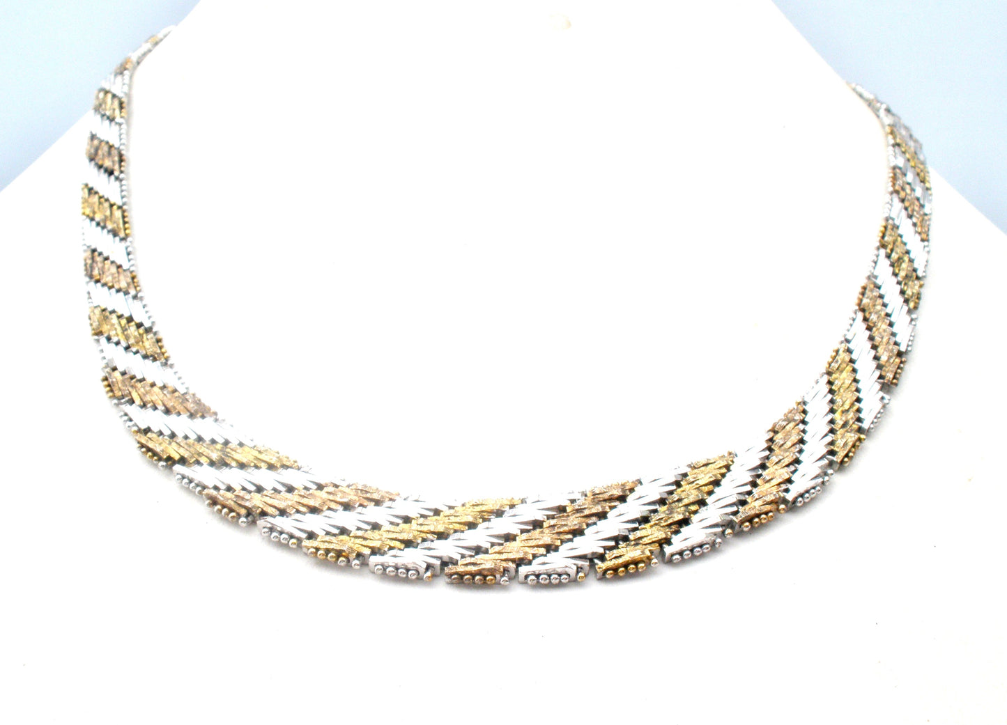 Two Tone Riccio Necklace Sterling Silver Vintage