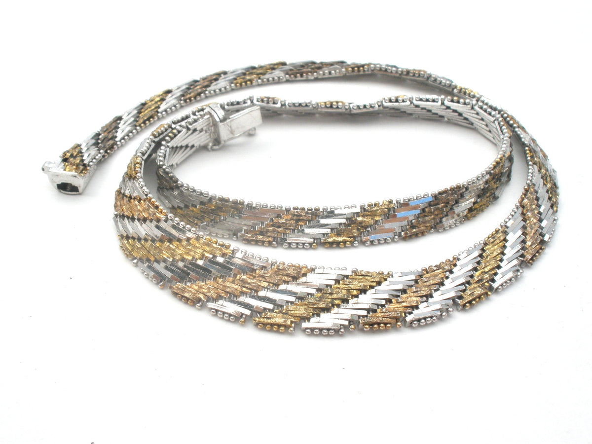 Two Tone Riccio Necklace Sterling Silver Vintage