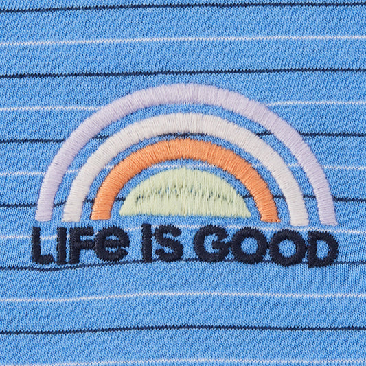 Women's Sun Rainbow L/S Striped Crusher-LITE Hooded Tee - 129310