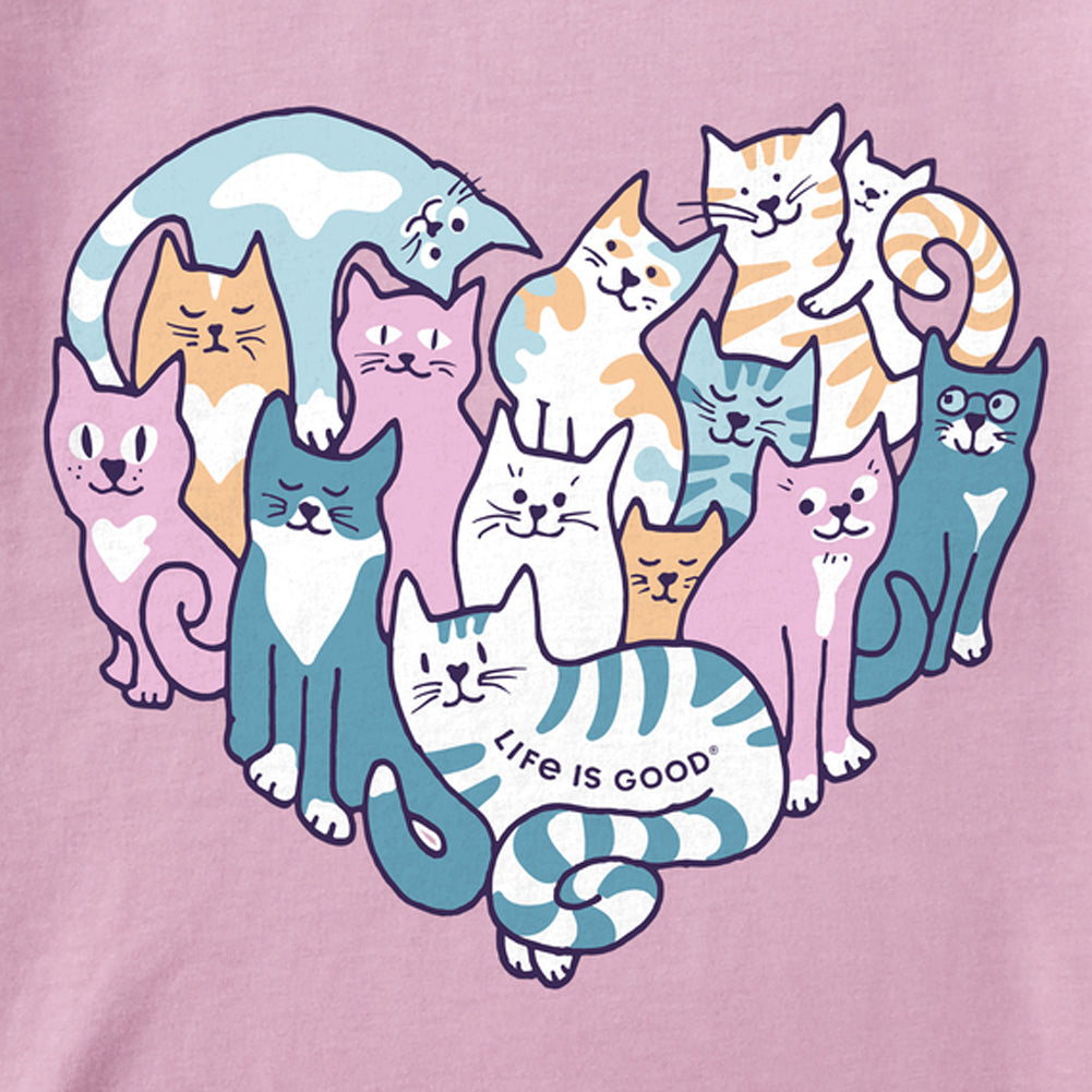 Women's Heart of Cats Short Sleeve Vee - 129204