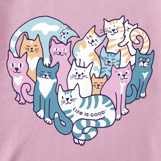 Women's Heart of Cats Short Sleeve Vee - 129204