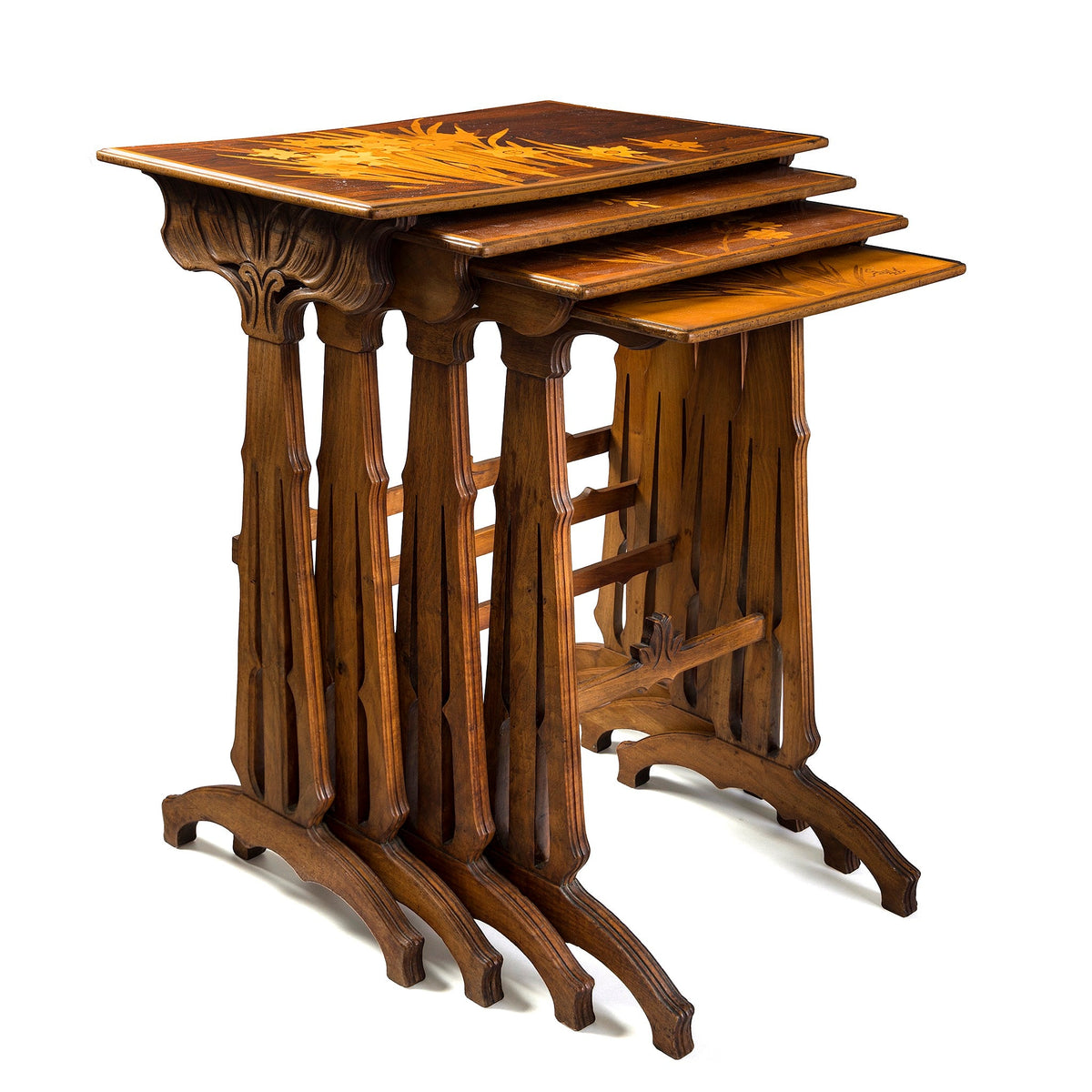 Émile Gallé Set of Four Nesting Tables