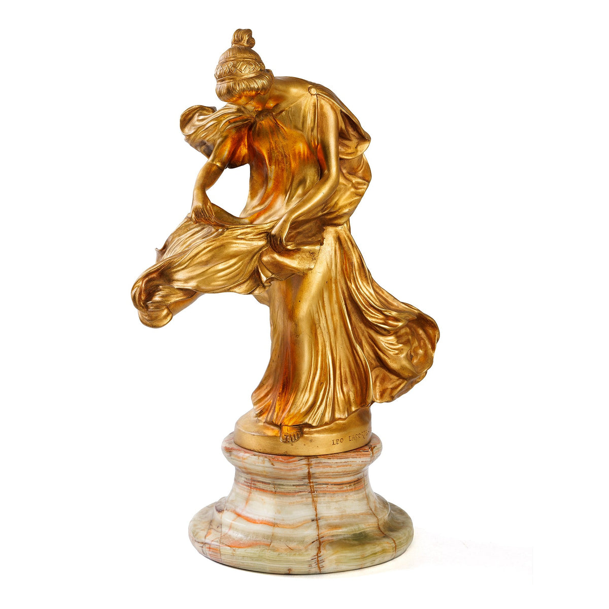 Leo Laporte-Blairsy "Vestal Virgin” Bronze Lighted Figural Sculpture