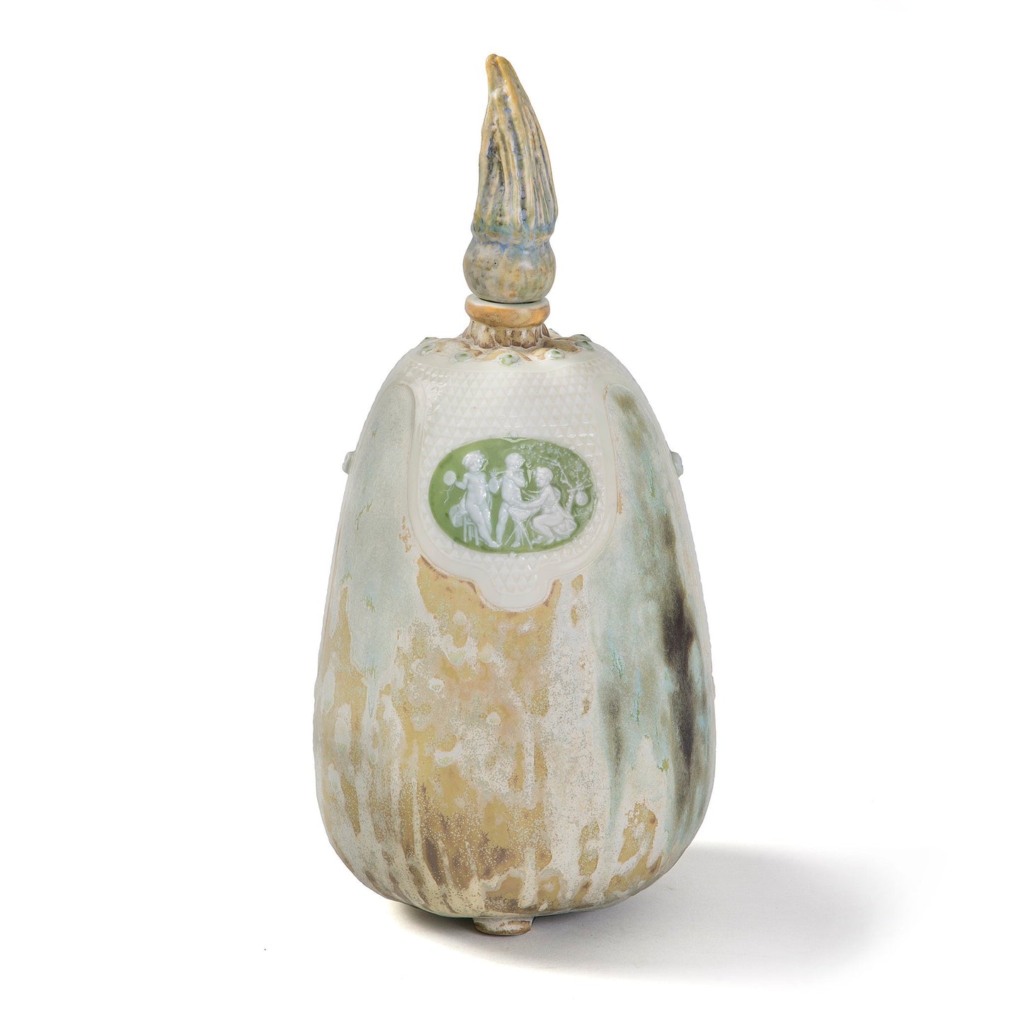 Taxile Doat "La Musique et la Danse" Vase with Stopper