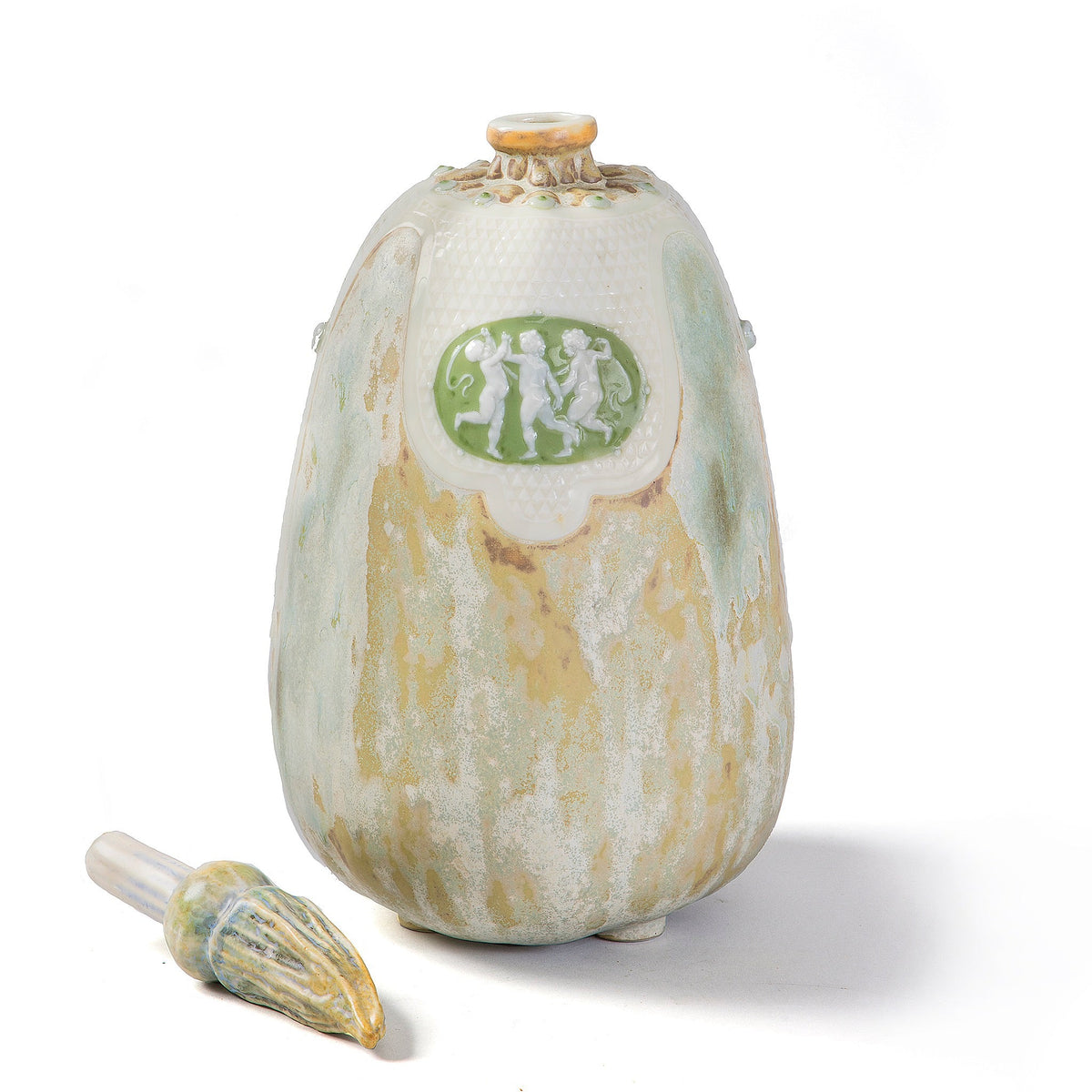 Taxile Doat "La Musique et la Danse" Vase with Stopper
