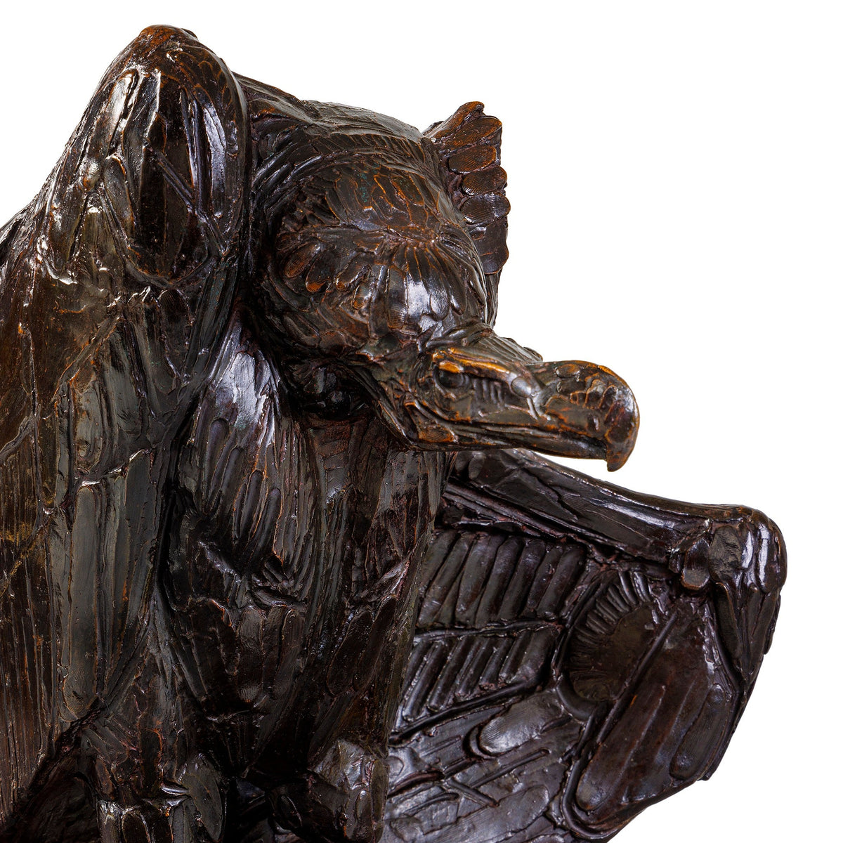 Rembrandt Bugatti "Vautour, une aile déployée" Bronze Sculpture