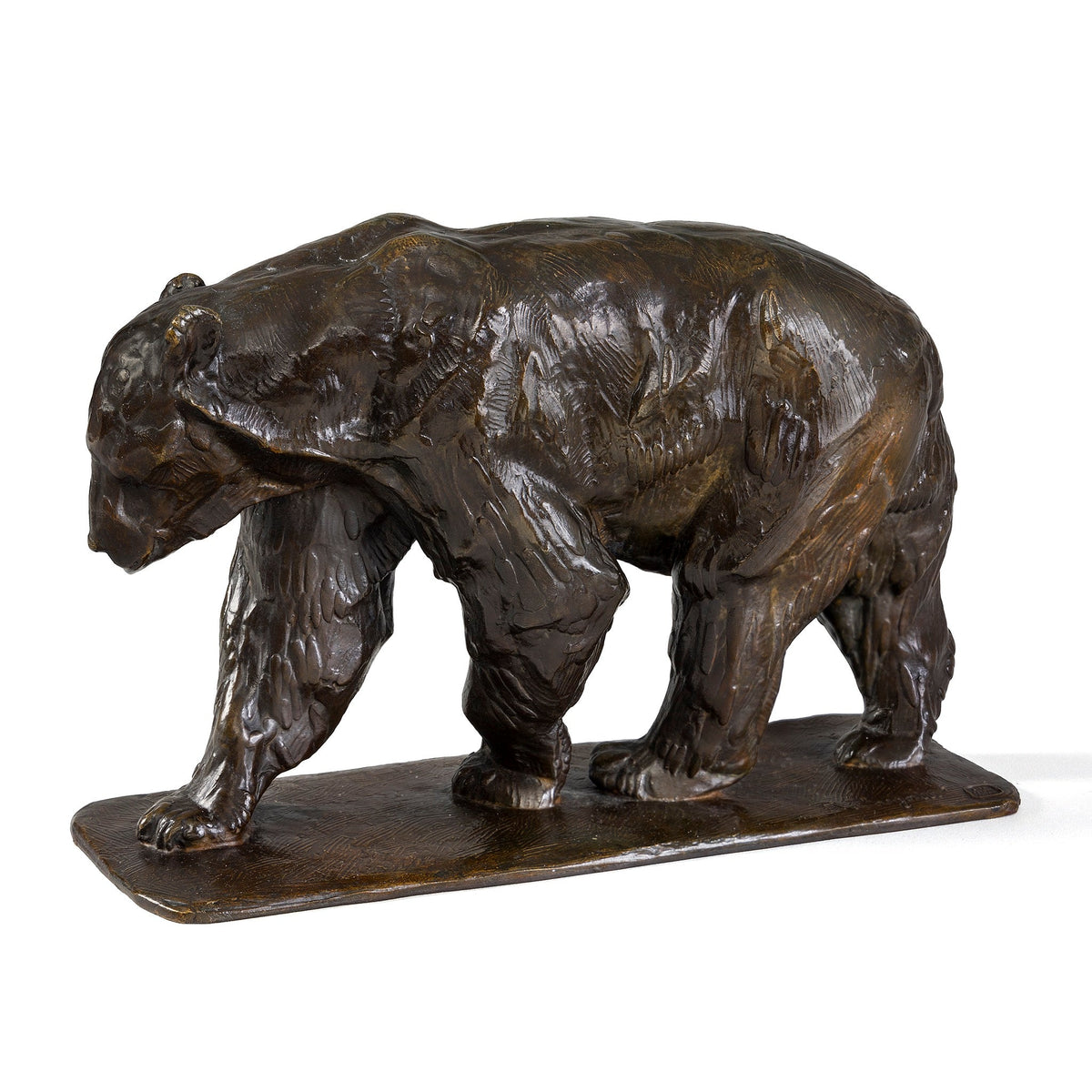 Rembrandt Bugatti "Ours Brun Marchant, La Patte Droite en Avant" Bronze Sculpture