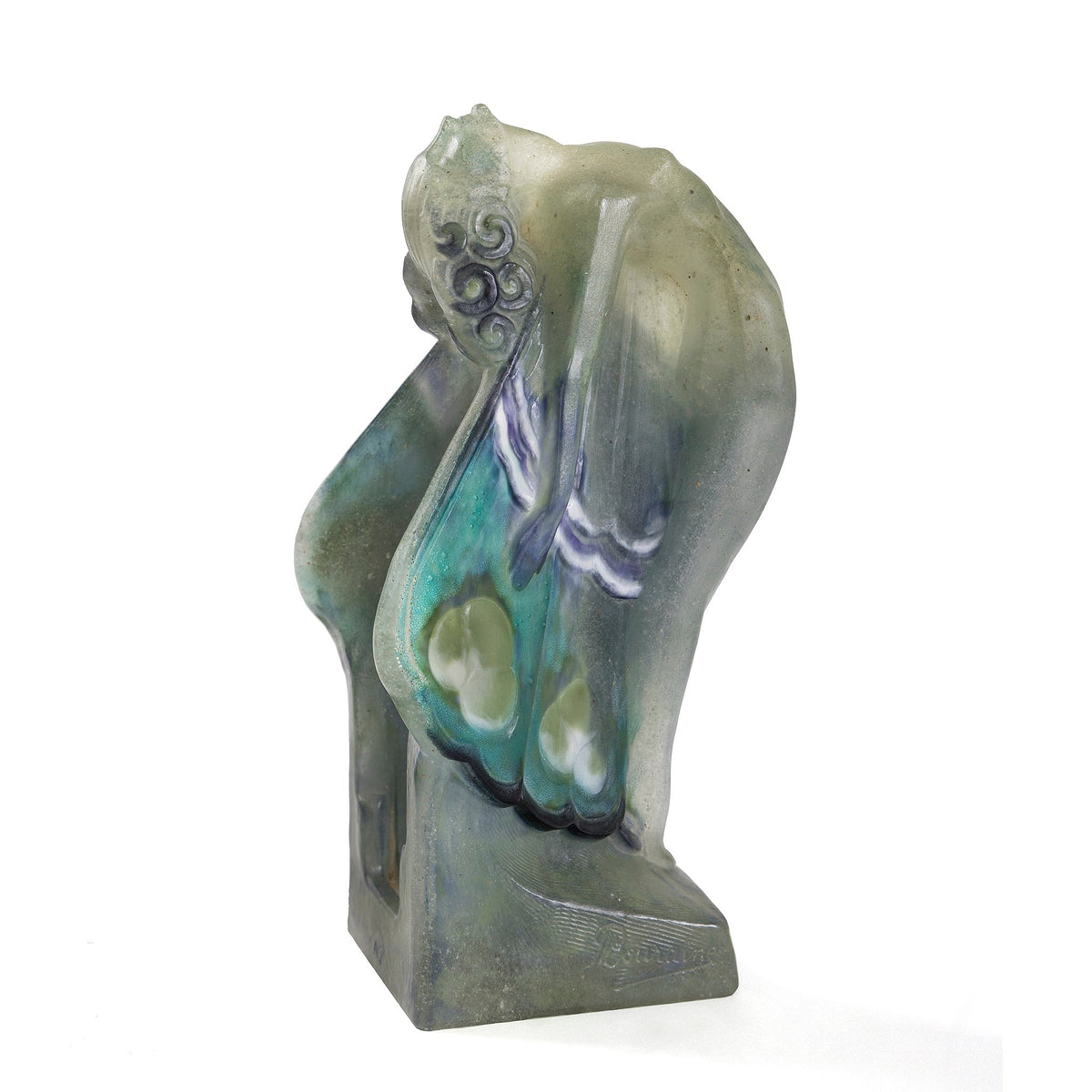 Marcel Bouraine & Gabriel Argy-Rousseau "Femme papillon" Pâte de cristal Figurine