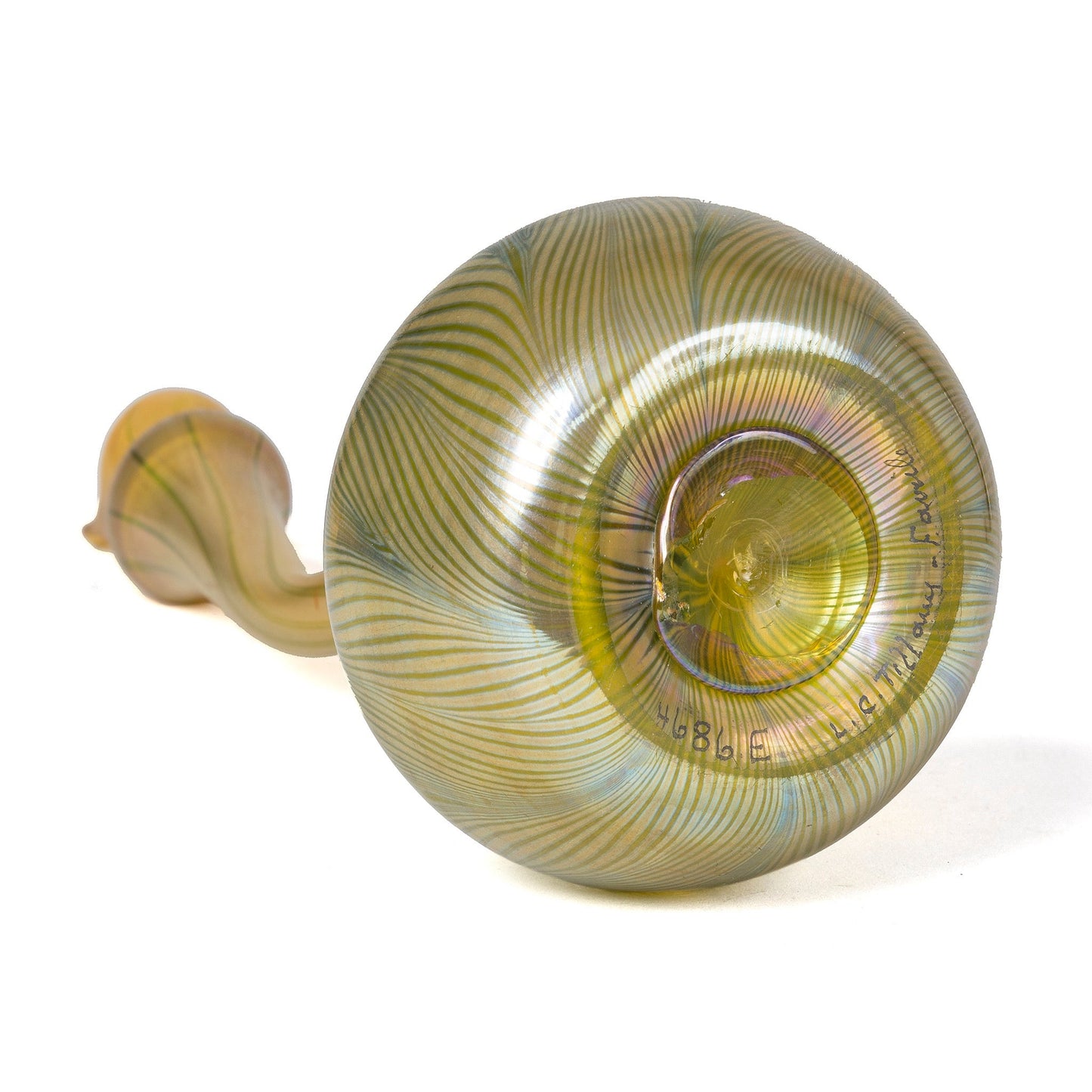Tiffany Studios New York "Gooseneck" Favrile Glass Vase