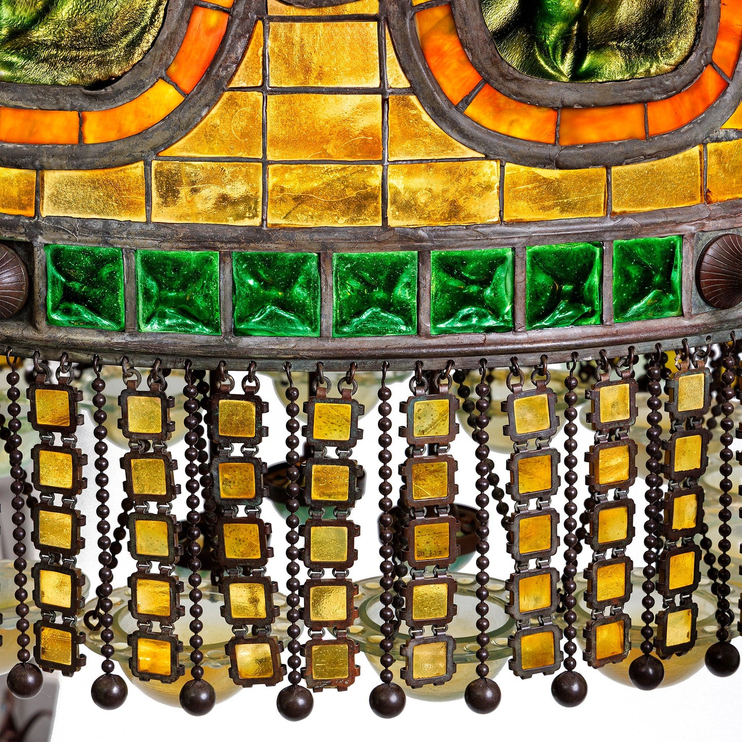 Tiffany Glass & Decorating Company "Moorish Turtleback" Chandelier
