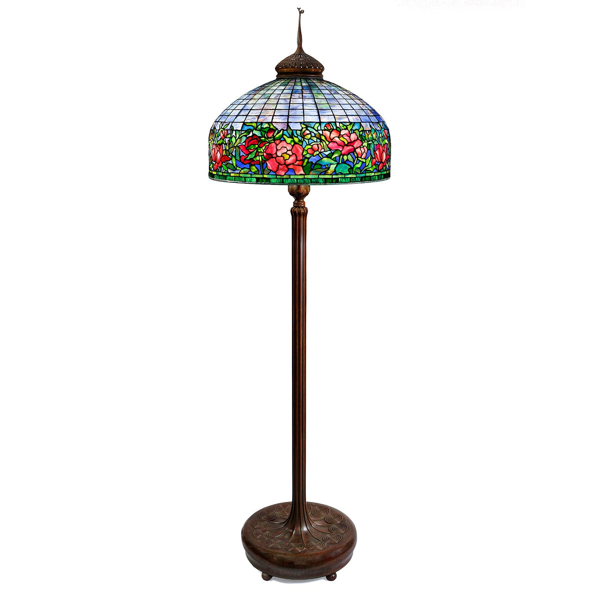 Tiffany Studios New York "Peony" Border Floor Lamp