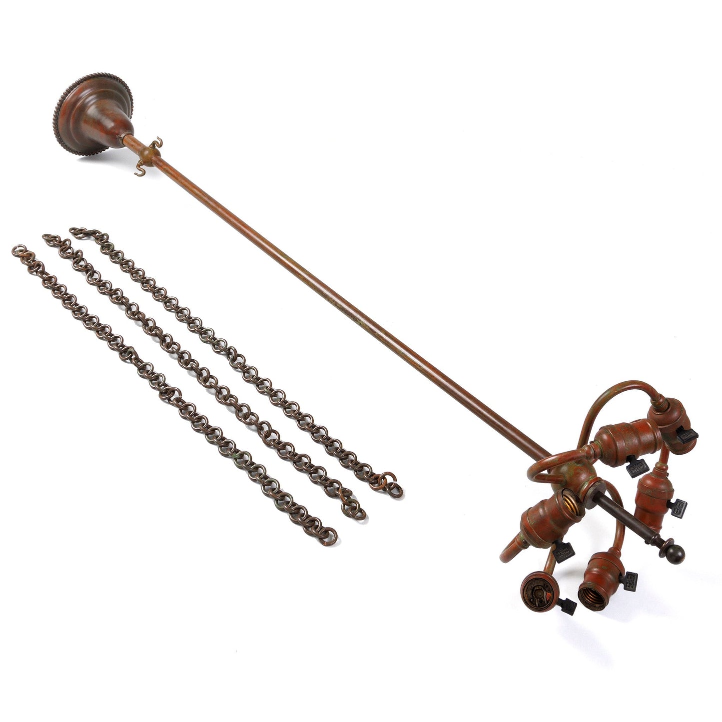 Tiffany Studios New York “Trumpet Creeper” Cone Chandelier