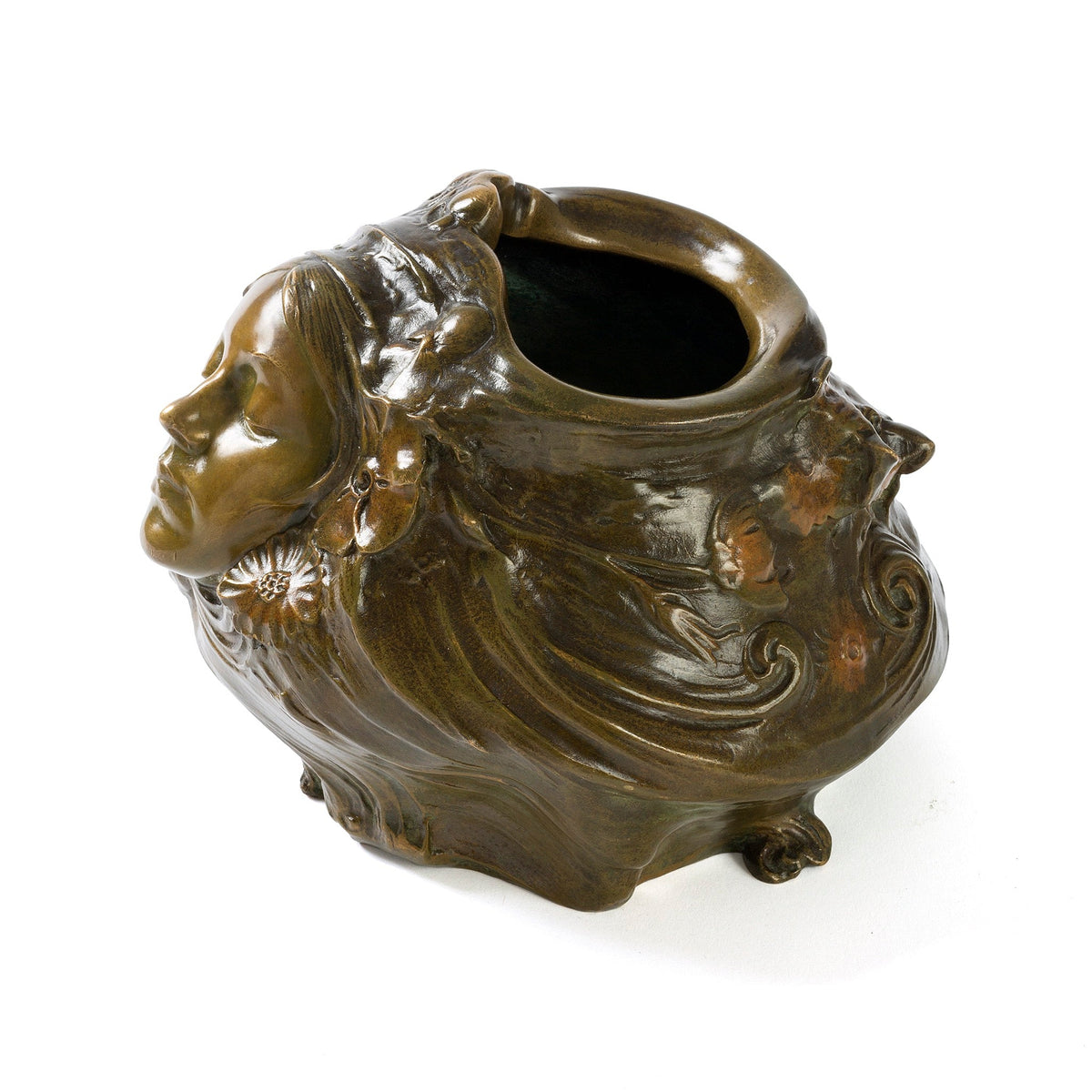 François Madurell "Female Faces" Bronze Jardinière