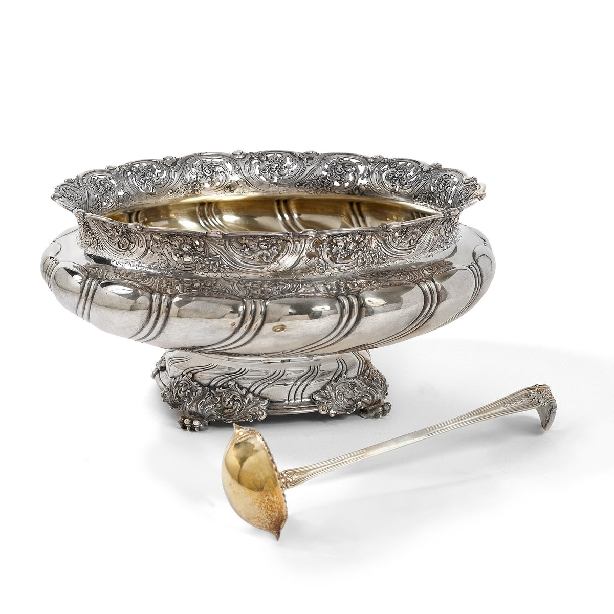 Tiffany & Co. Silver Punch Bowl & Ladle