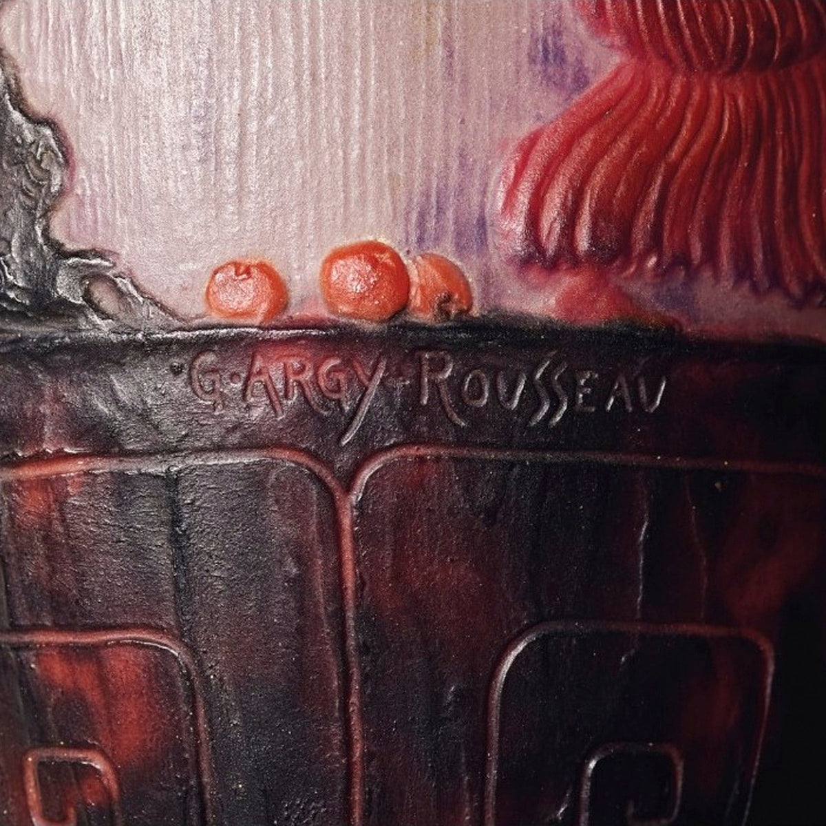 Gabriel Argy-Rousseau "Le Jardin des Hespérides" Pâte de Verre Glass Vase
