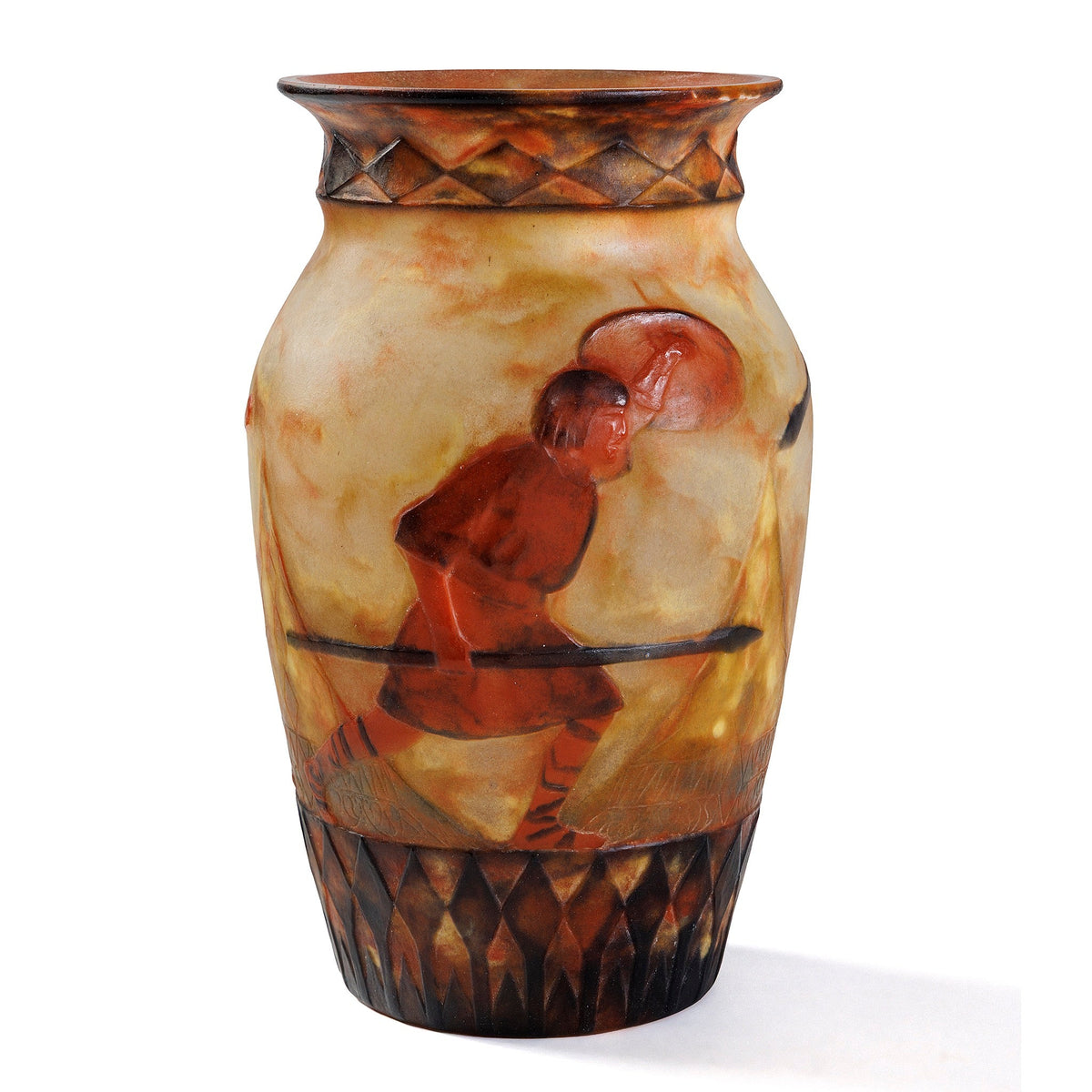 Gabriel Argy-Rousseau "Guerrieres Antiques" Pâte-de-Verre Vase
