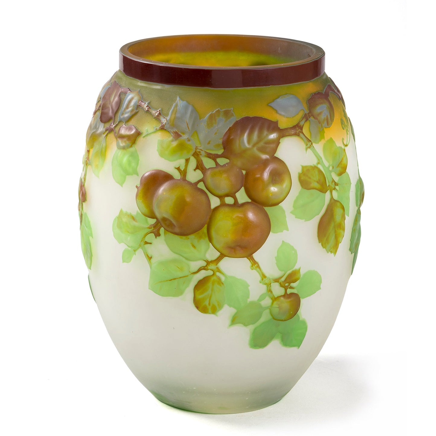 Établissements Gallé "Apple" Cameo Glass Vase
