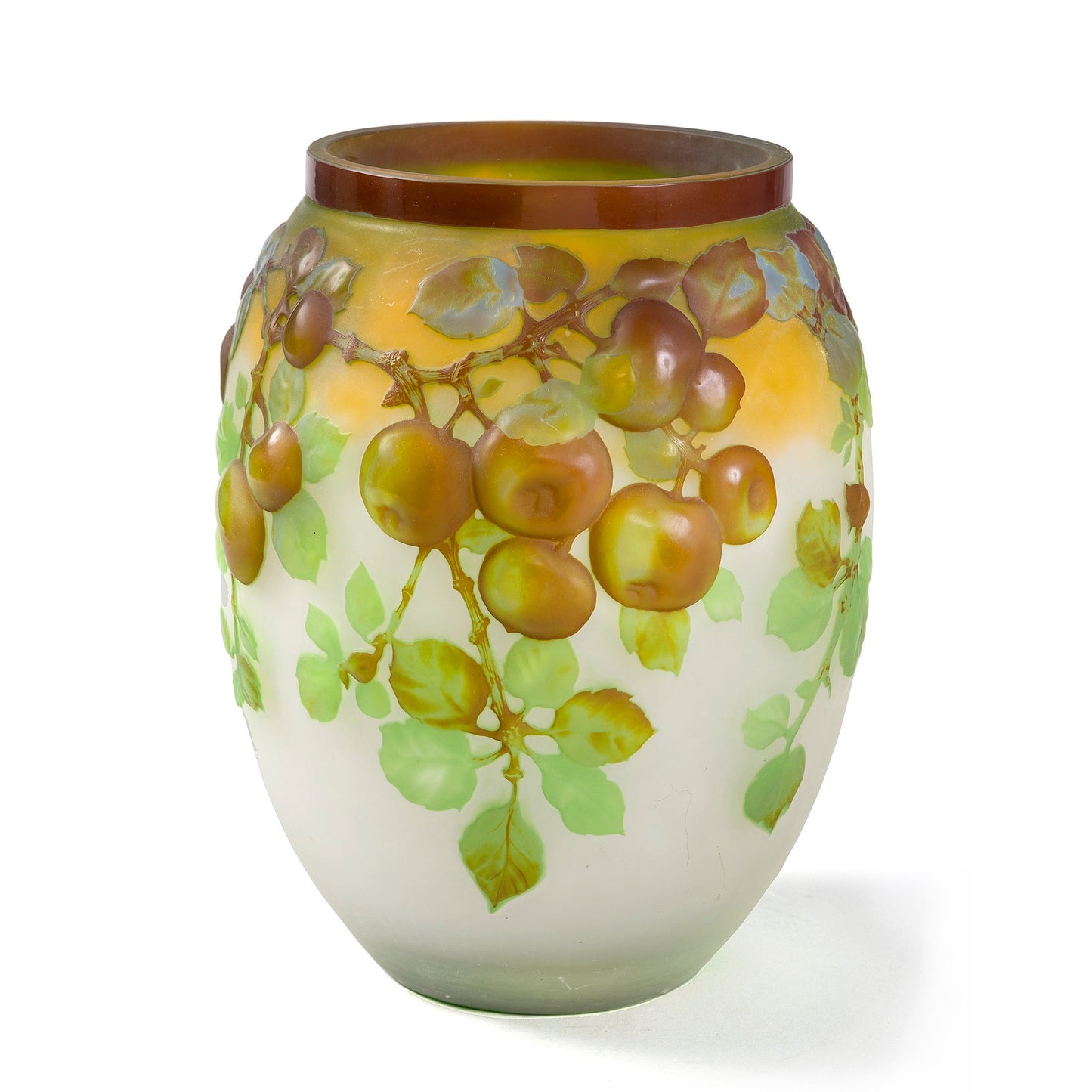 Établissements Gallé "Apple" Cameo Glass Vase