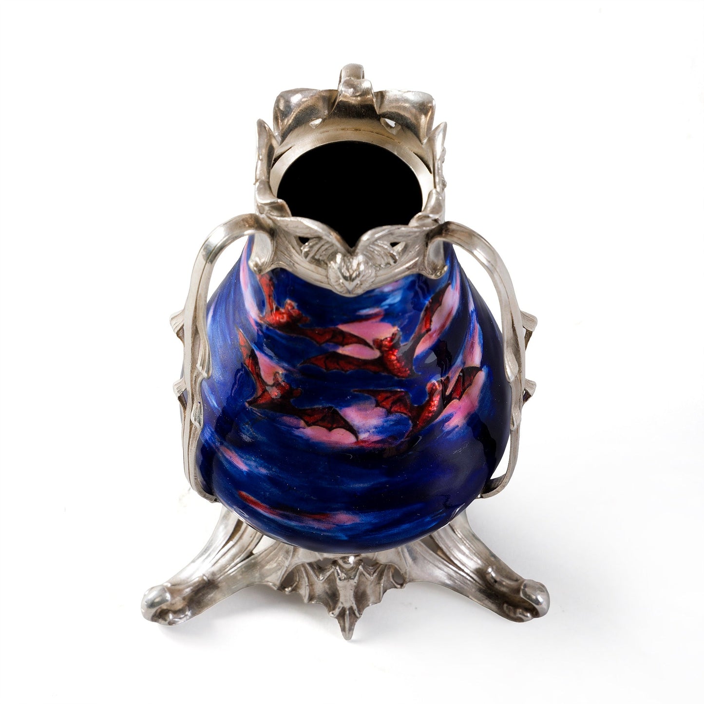 Philippe Wolfers "Night" Silver Enamel Vase