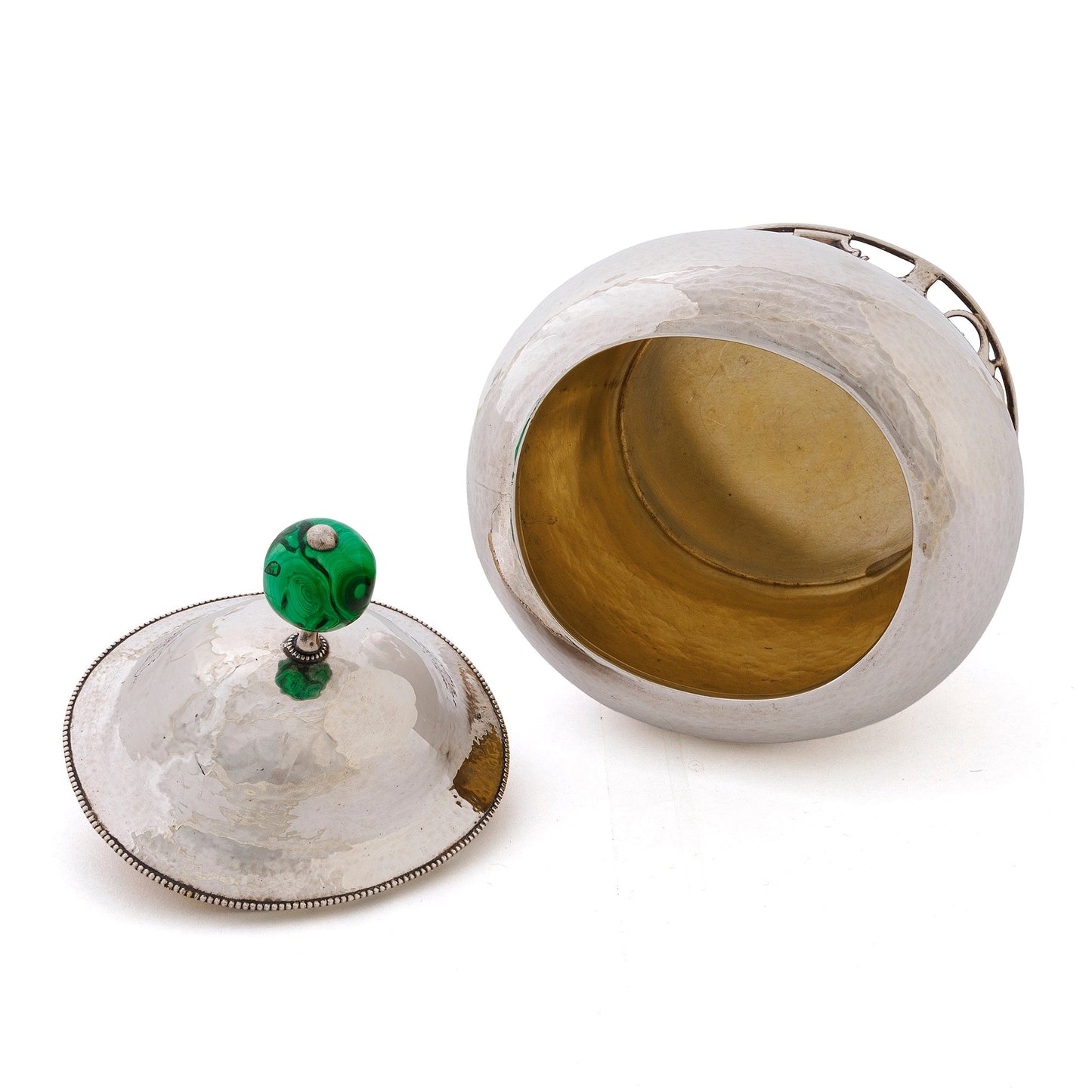 Josef Hoffmann Hammered Silver Covered Bowl