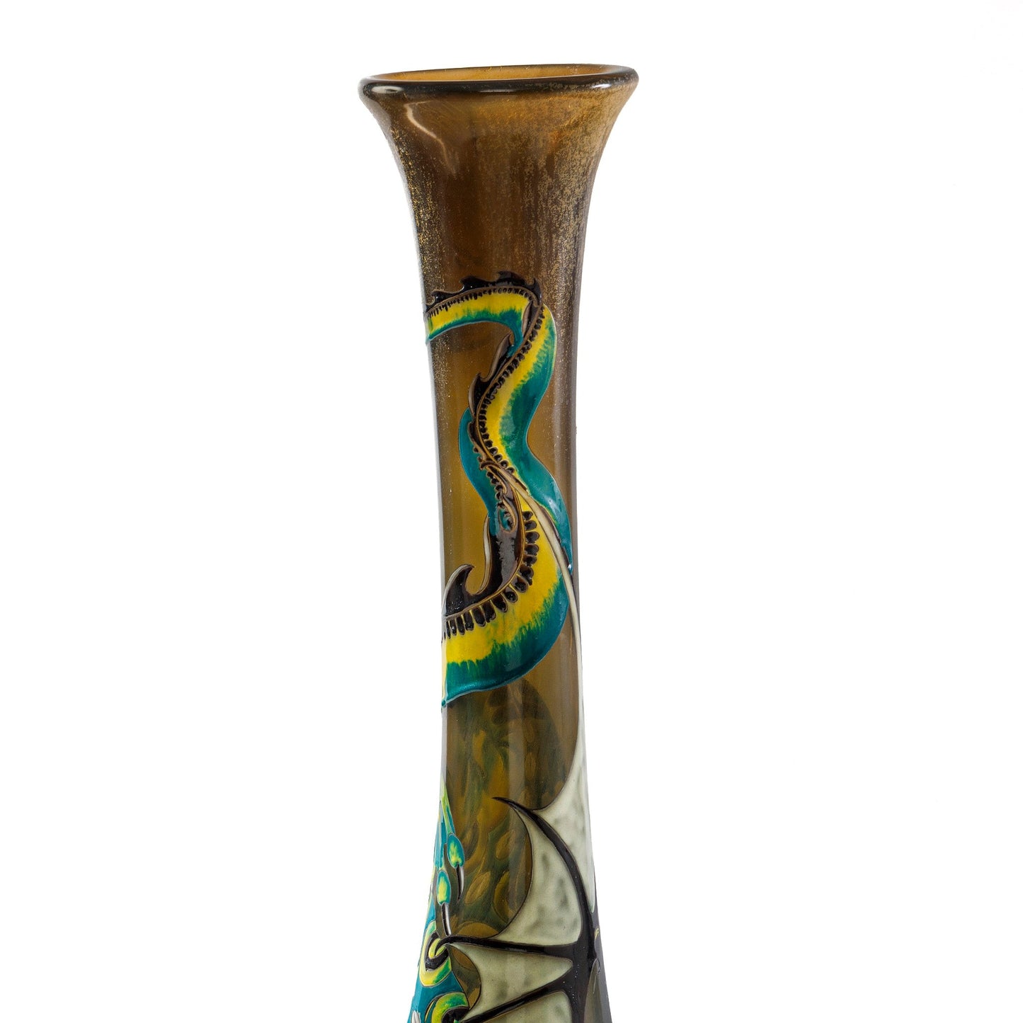 Établissements Gallé Enameled Glass "Dragon" Vase