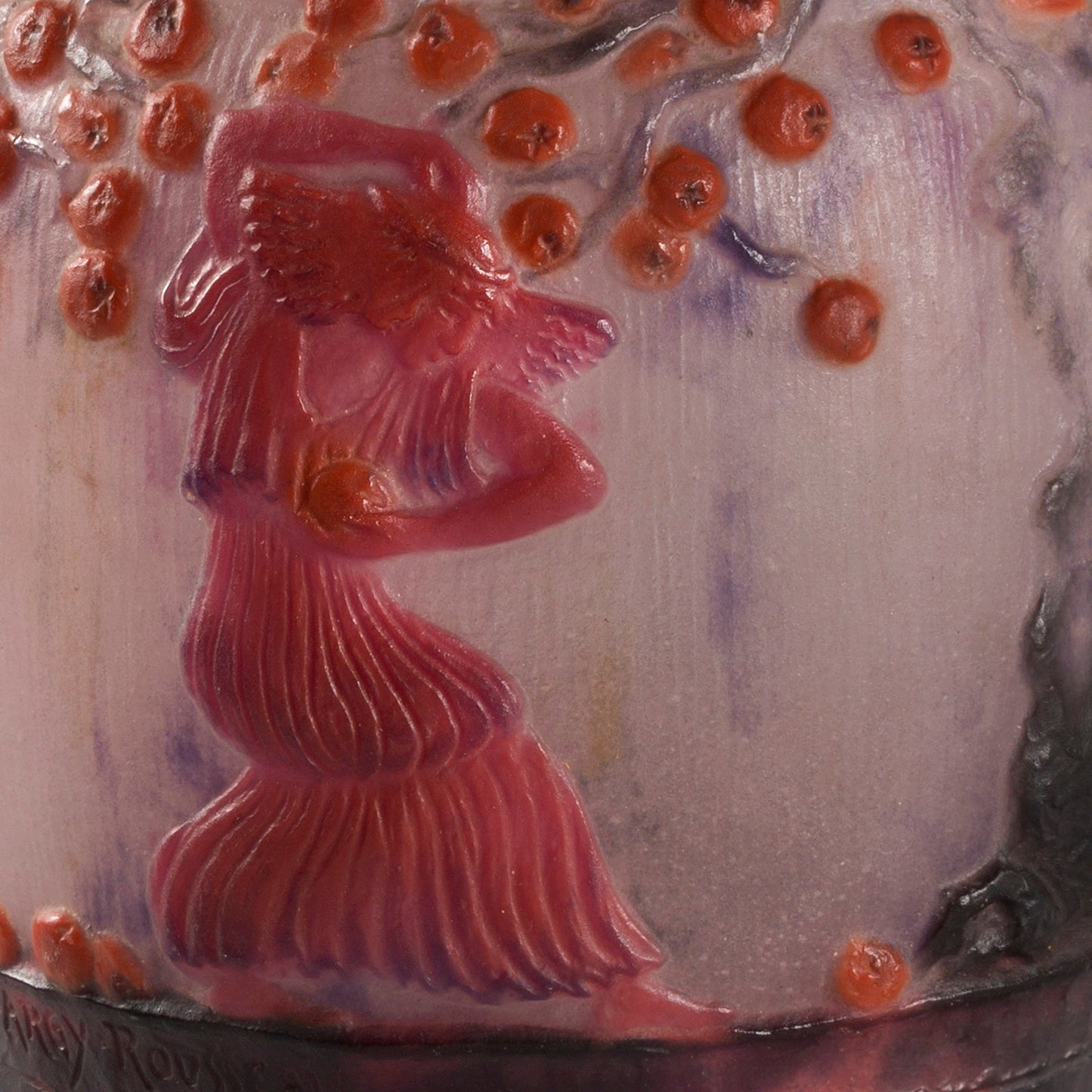 Gabriel Argy-Rousseau "Le Jardin des Hespérides" Pâte de Verre Glass Vase