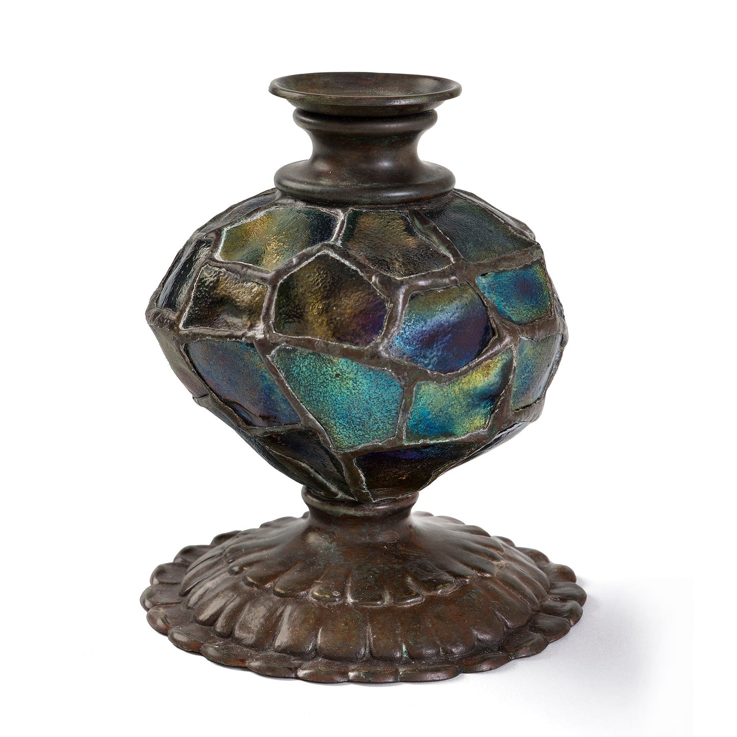 Tiffany Studios New York Turtleback Tile Candlestick