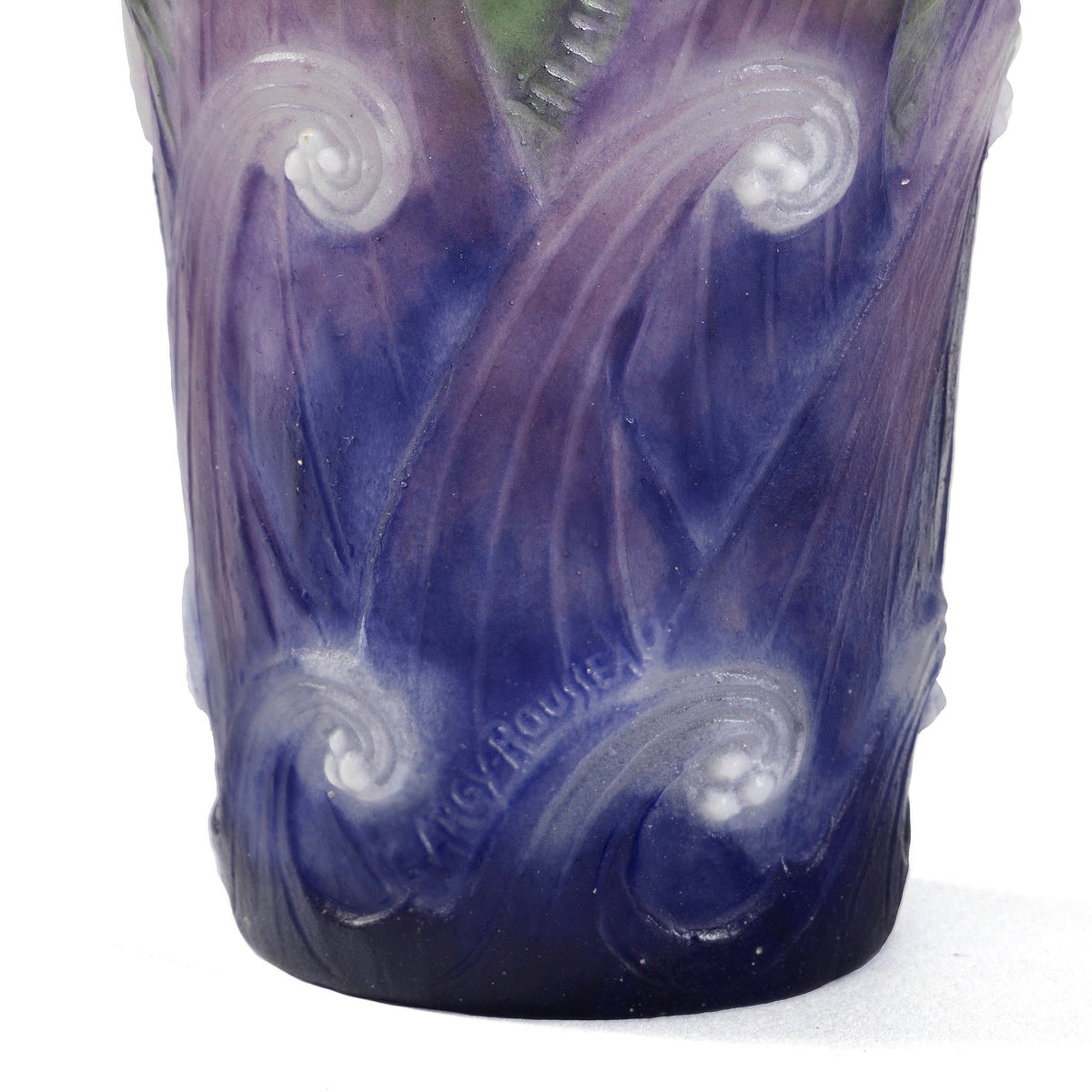 Gabriel Argy-Rousseau "Poissons Dans Les Vagues" Pâte de Verre Glass Vase