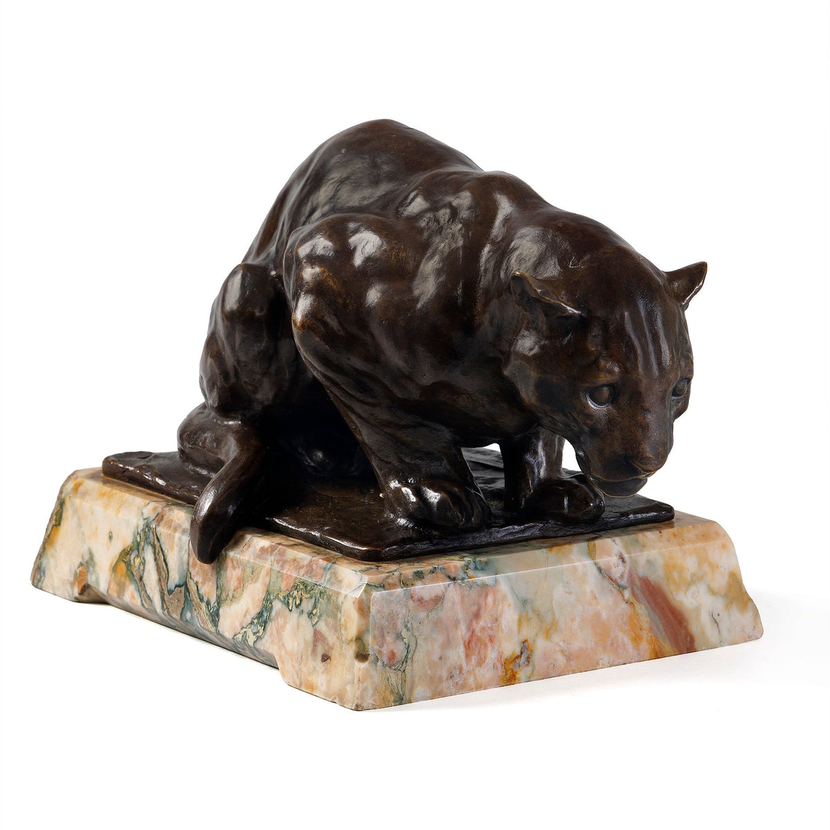 Rembrandt Bugatti "Jaguar Accroupi" Bronze Sculpture