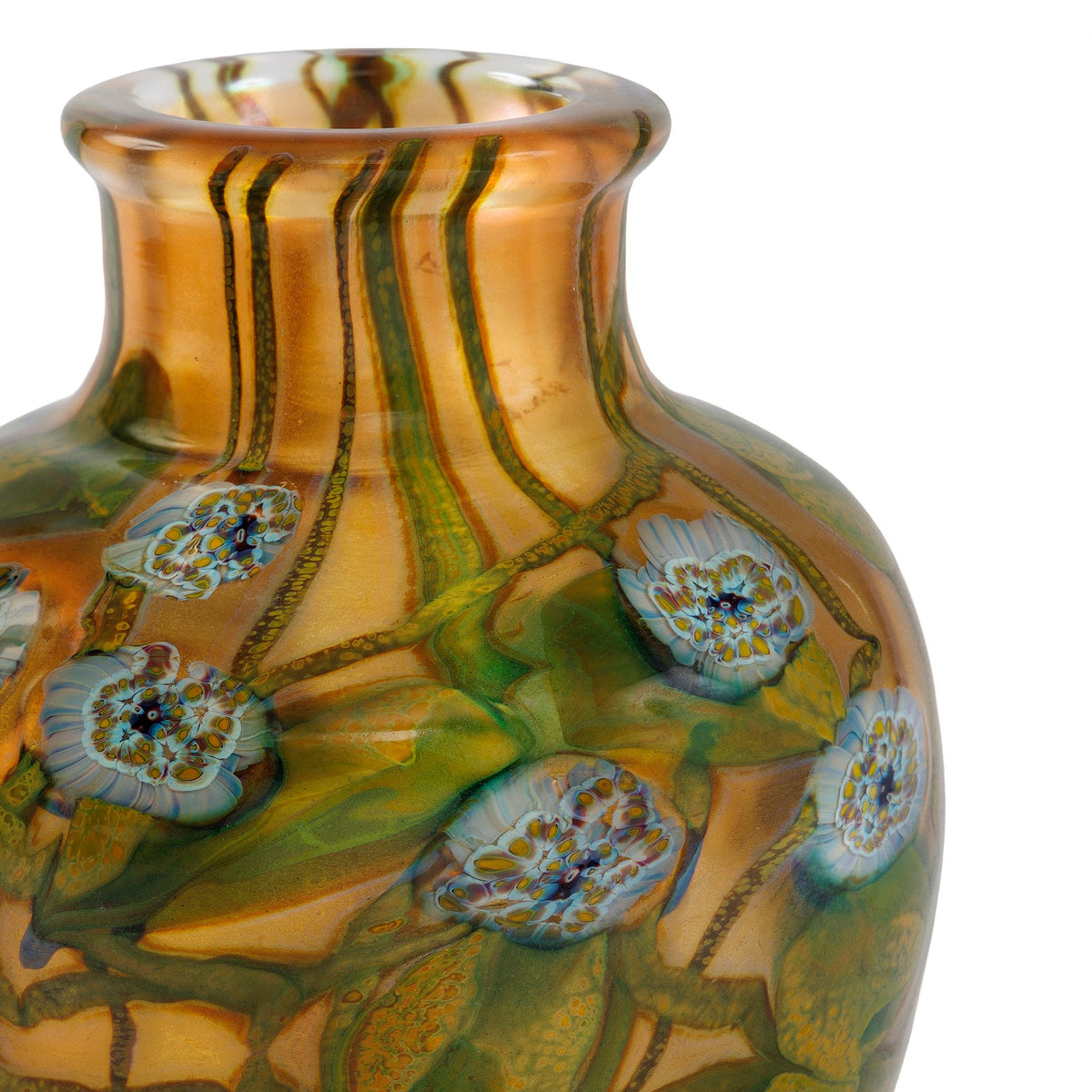 Tiffany Studios New York "Millefiori" Paperweight Favrile Glass Vase