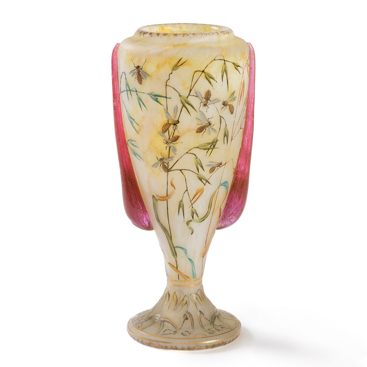 Daum Nancy "Avoine et abeilles" Vase