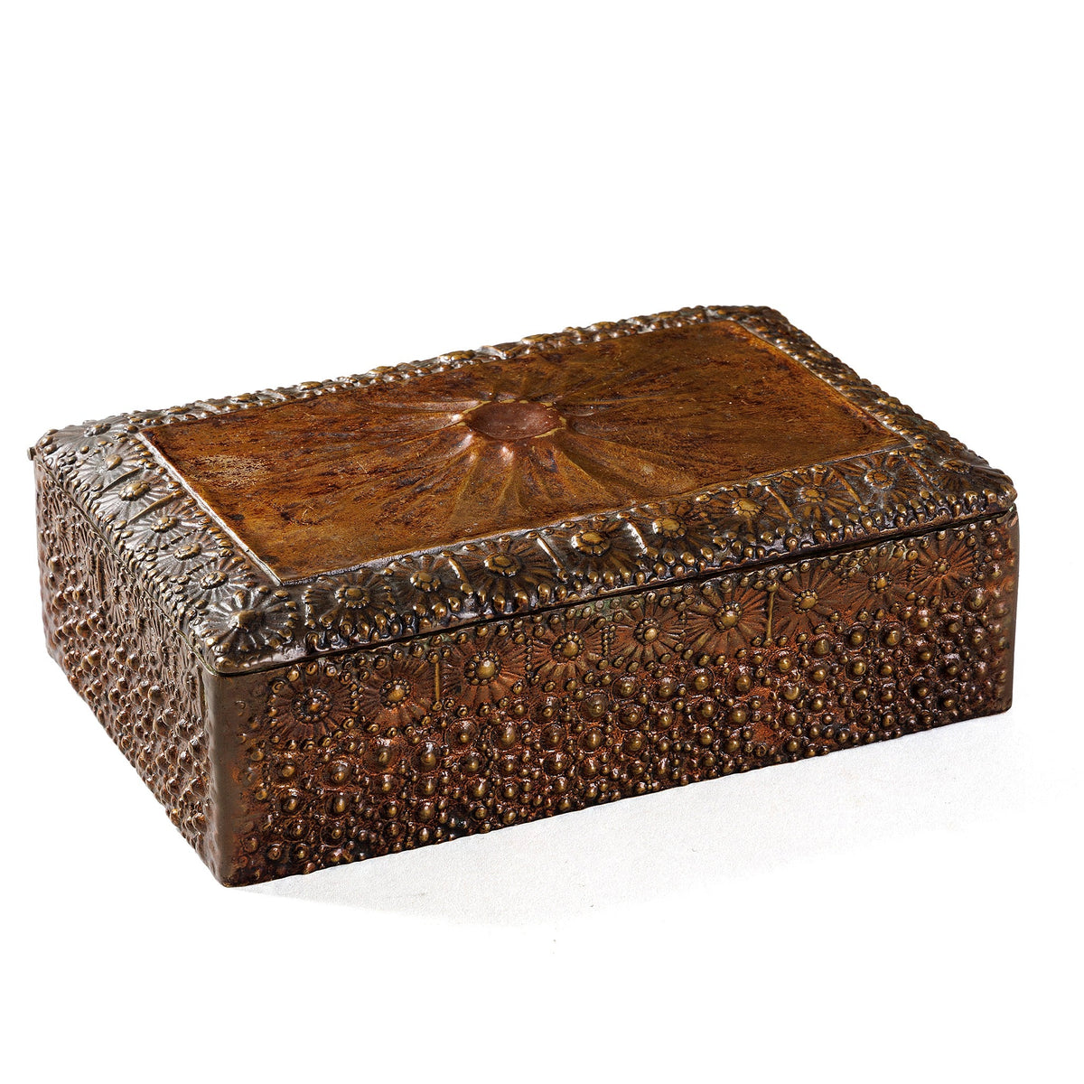 Tiffany Studios New York Lacquered Bronze "Volcano" Humidor