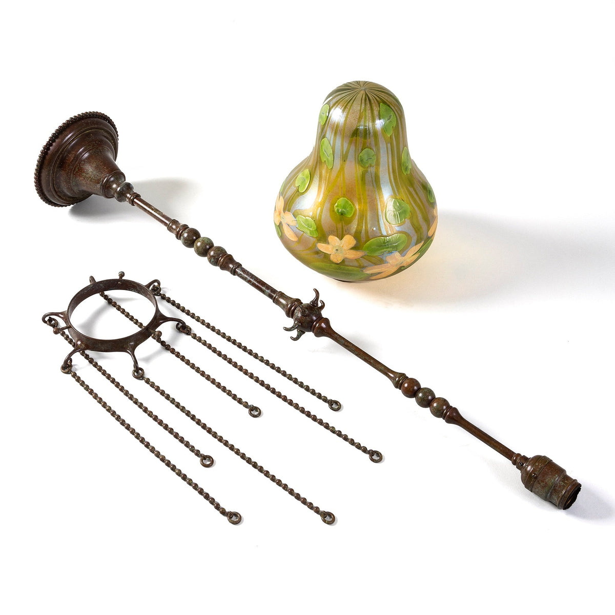 Tiffany Studios New York "Nasturtium" Favrile Stalactite Chandelier