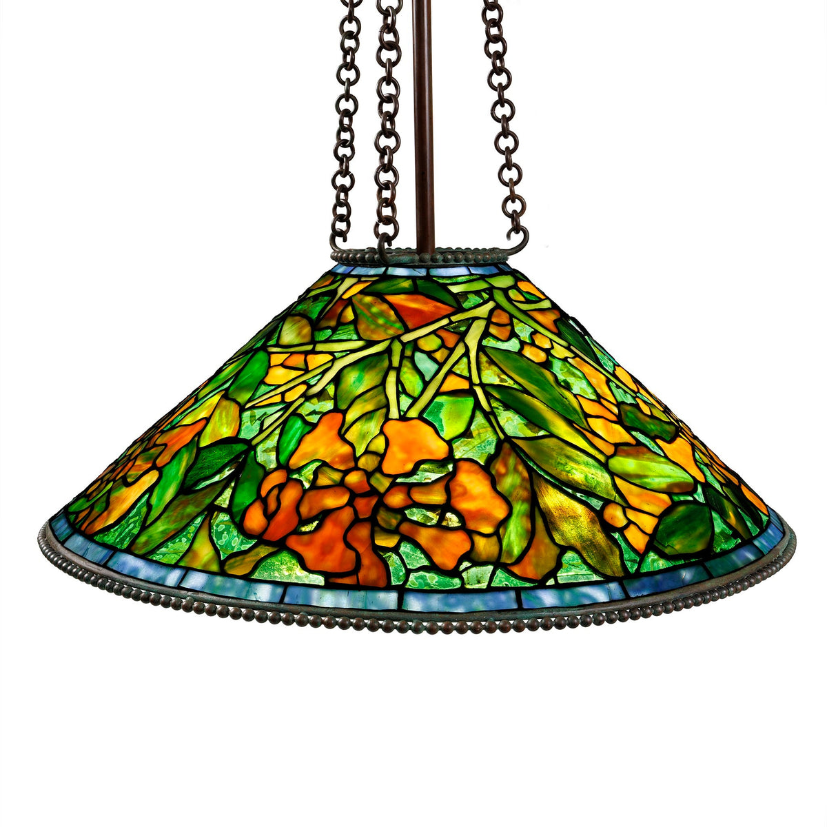 Tiffany Studios New York “Trumpet Creeper” Cone Chandelier