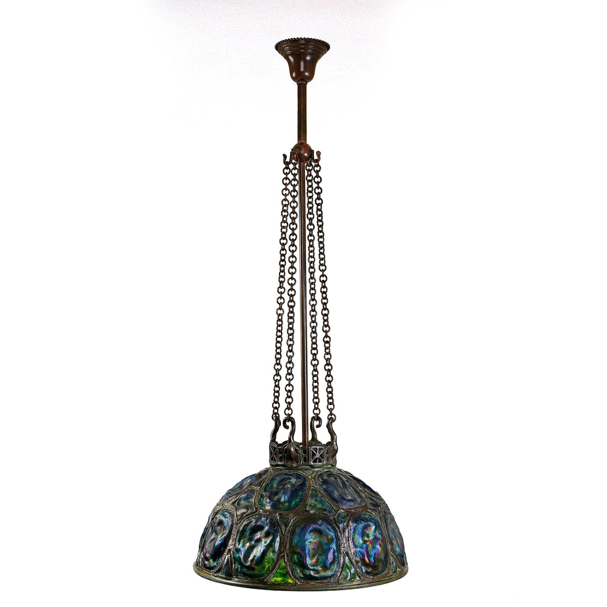 Tiffany Studios New York "Turtleback Tile" Chandelier