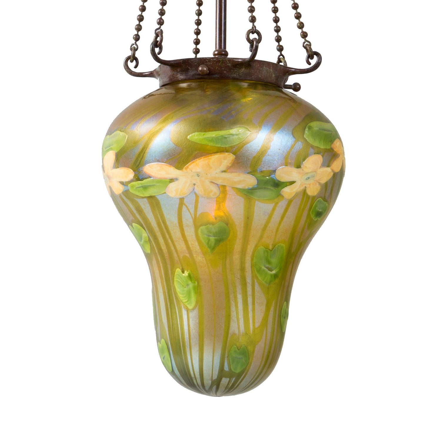 Tiffany Studios New York "Nasturtium" Favrile Stalactite Chandelier
