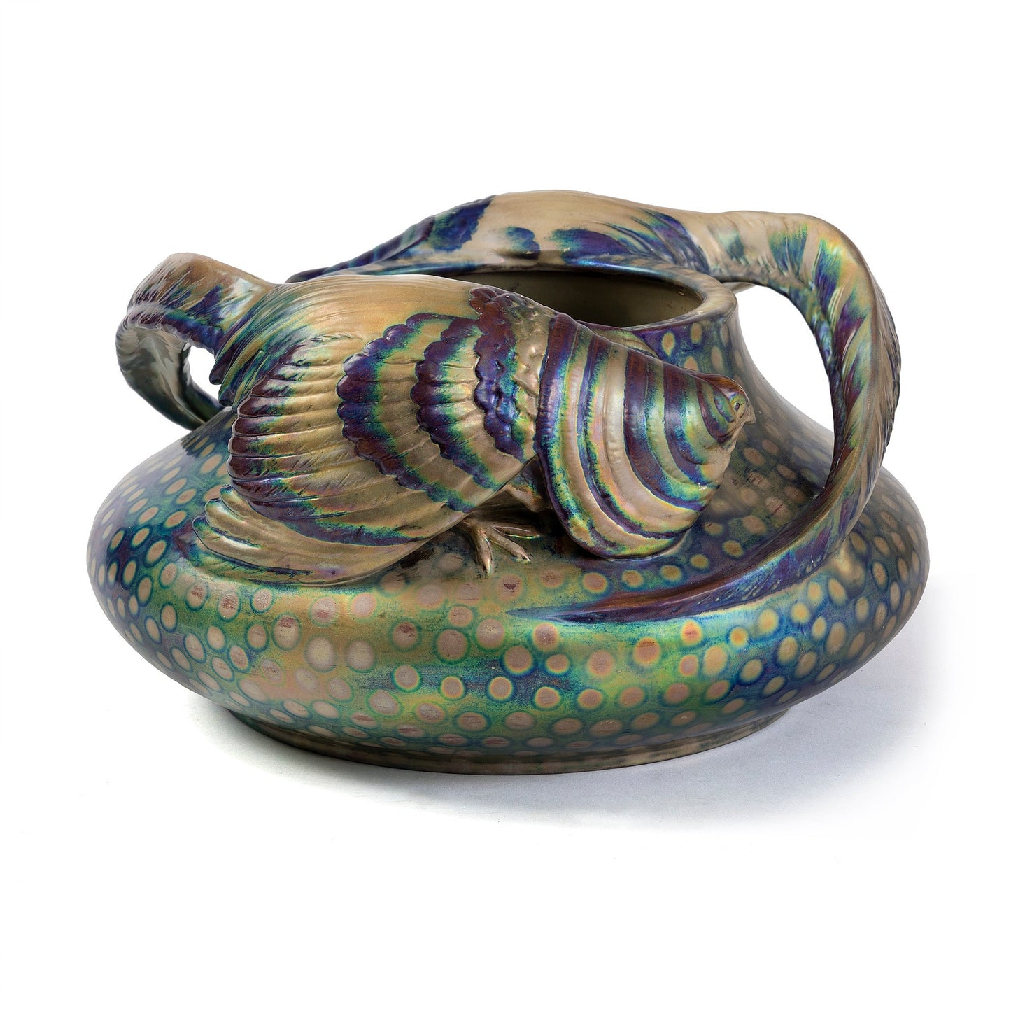 Zsolnay "Pheasants" Jardinière