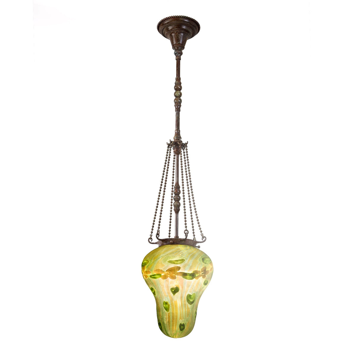 Tiffany Studios New York "Nasturtium" Favrile Stalactite Chandelier