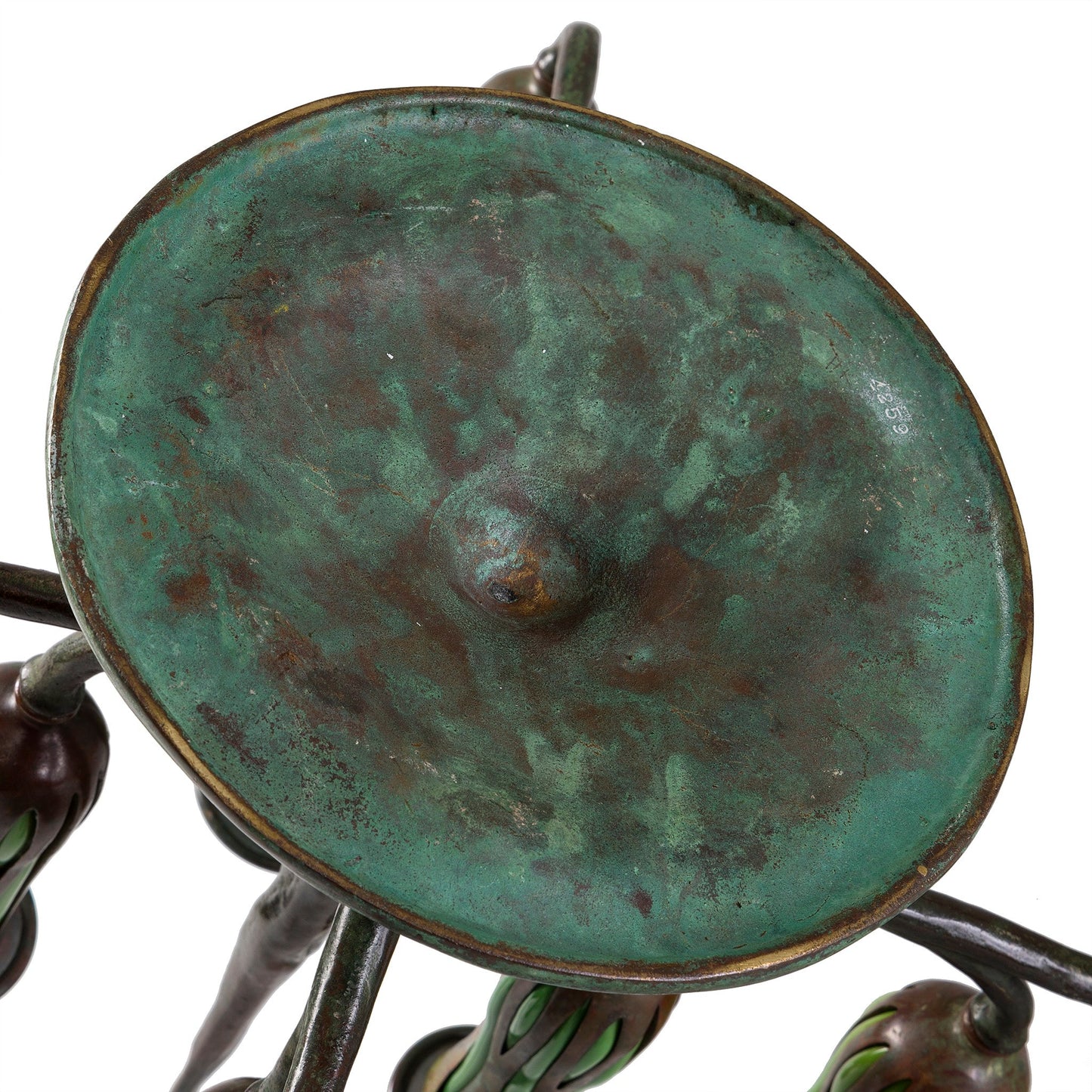 Tiffany Studios New York Pair of "Pineapple" Candelabrum