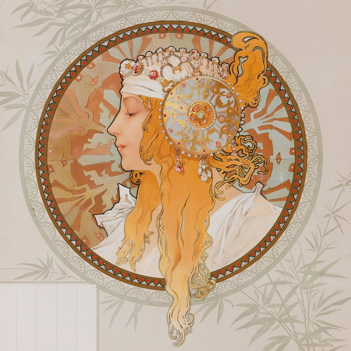 Alphonse Mucha Pair of "Byzantine Heads" Lithographs
