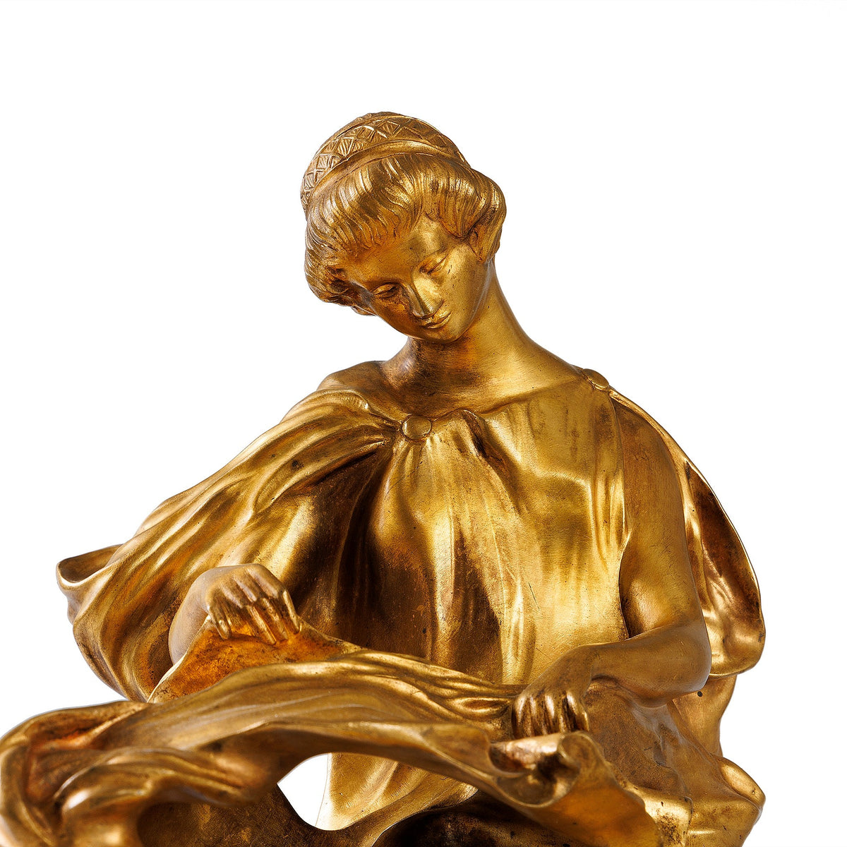 Leo Laporte-Blairsy "Vestal Virgin” Bronze Lighted Figural Sculpture