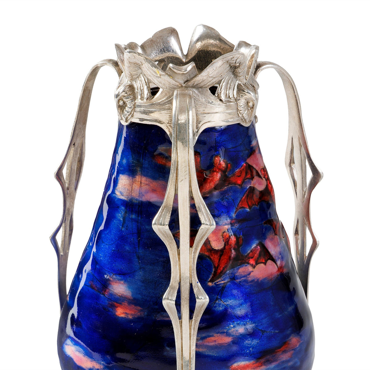 Philippe Wolfers "Night" Silver Enamel Vase