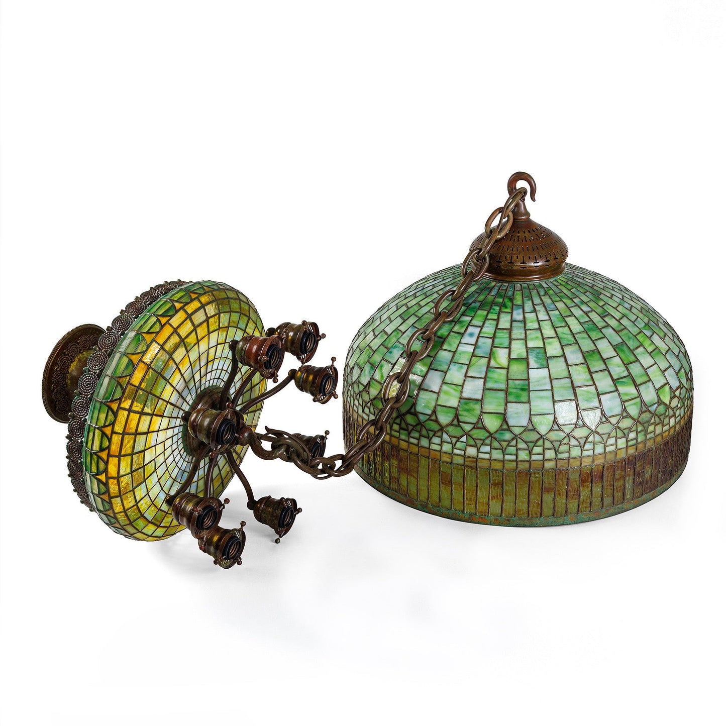 Tiffany Studios New York "Curtain Border" Chandelier