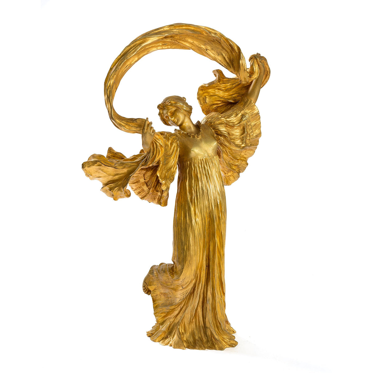 Agathon Léonard Bronze Sculpture, series Jeu de l’echarpe