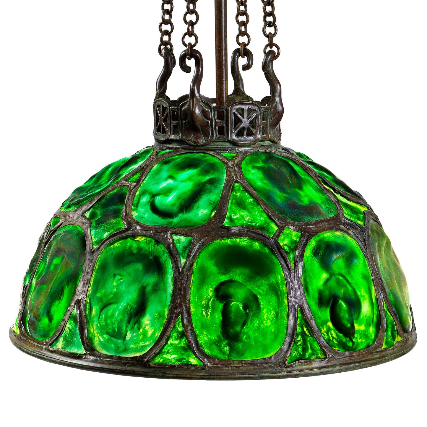 Tiffany Studios New York "Turtleback Tile" Chandelier