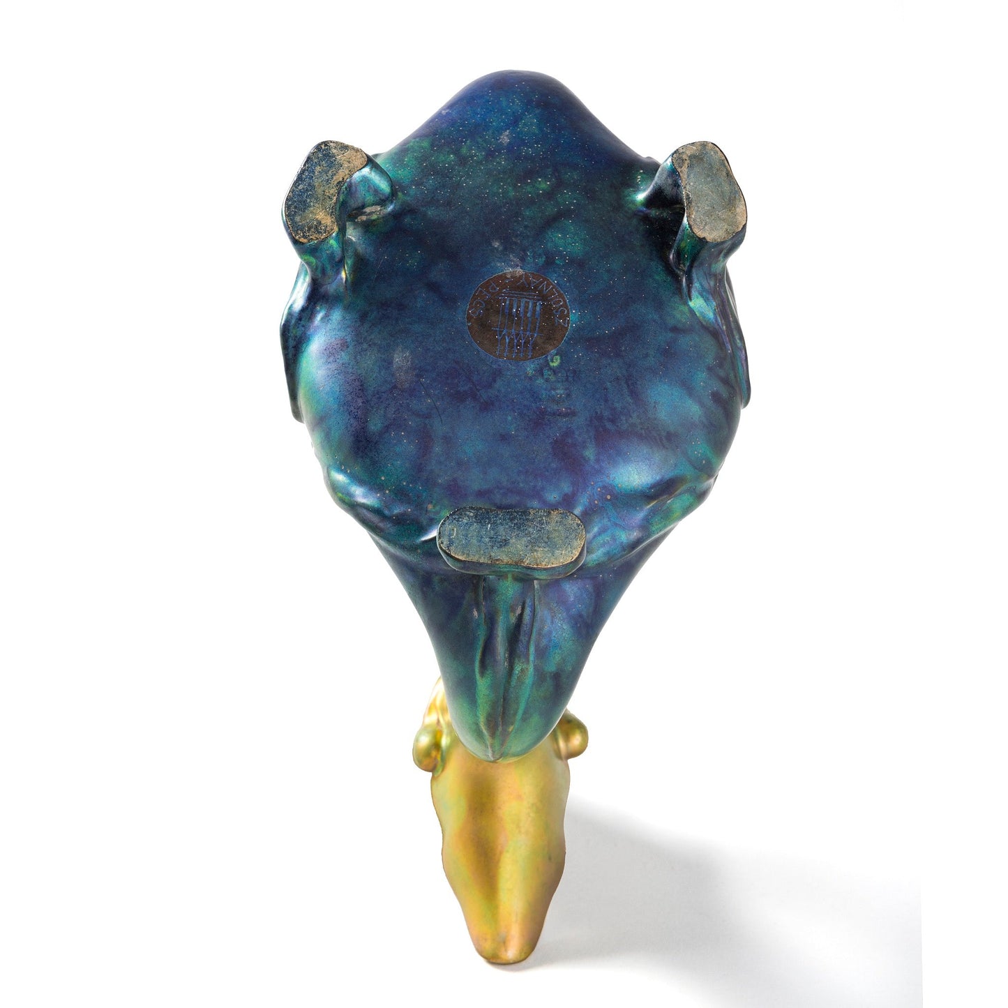Zsolnay "Bird and Tulip" Glazed Ceramic Ewer