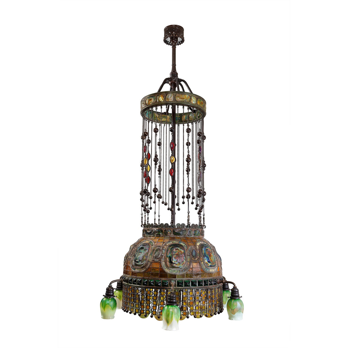 Tiffany Glass & Decorating Company "Moorish Turtleback" Chandelier