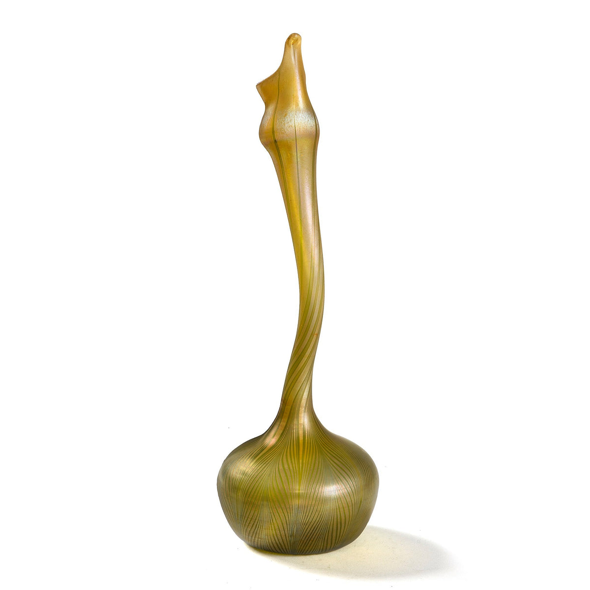 Tiffany Studios New York "Gooseneck" Favrile Glass Vase