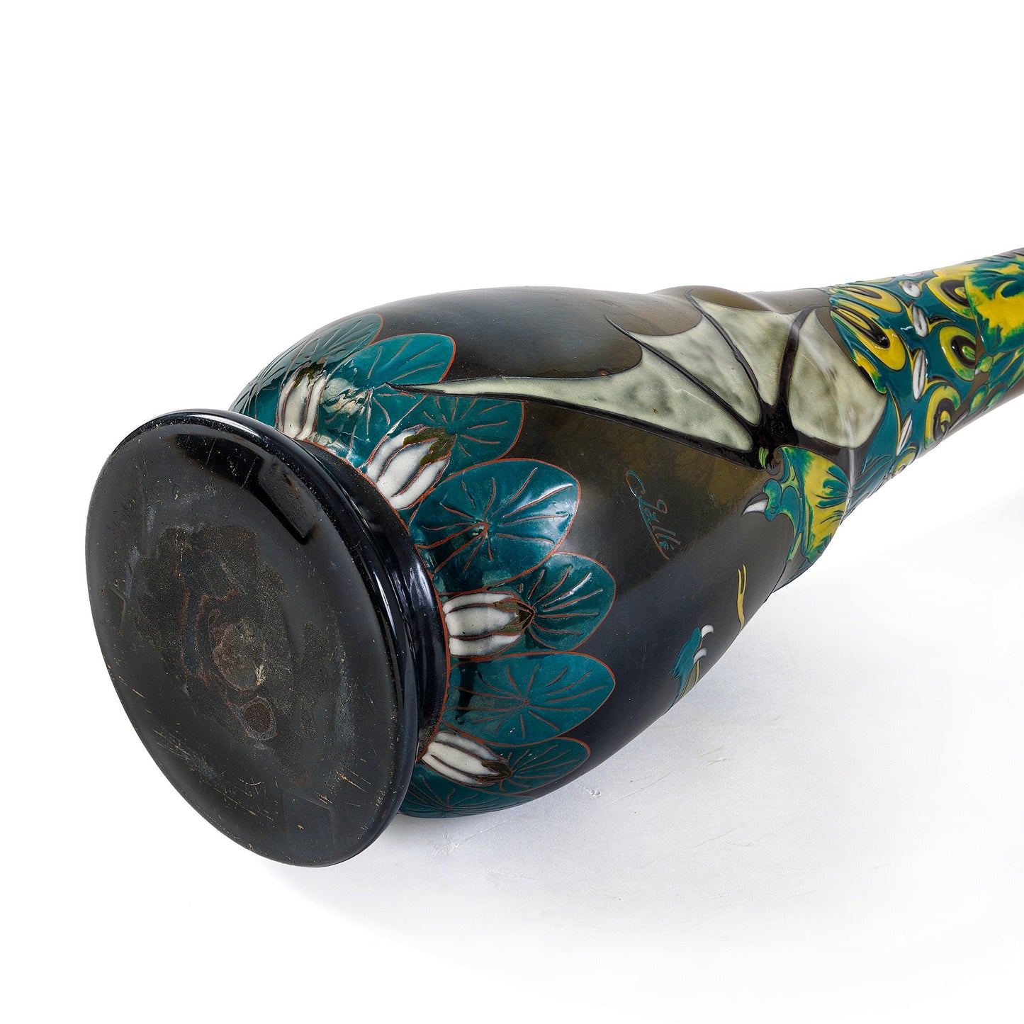 Établissements Gallé Enameled Glass "Dragon" Vase